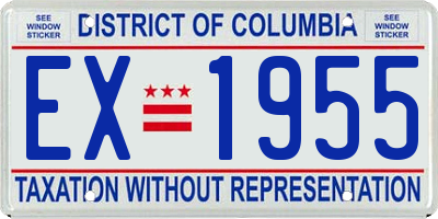 DC license plate EX1955