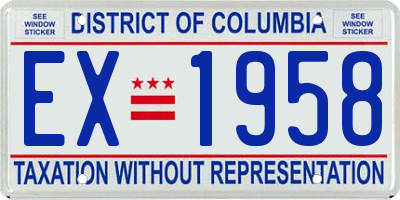 DC license plate EX1958