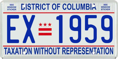 DC license plate EX1959