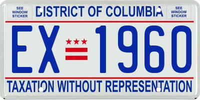 DC license plate EX1960