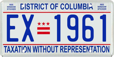 DC license plate EX1961