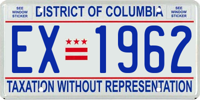 DC license plate EX1962