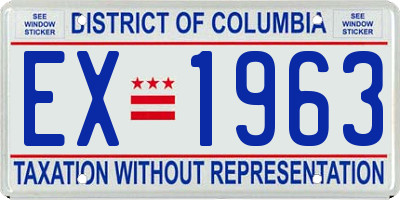 DC license plate EX1963