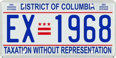 DC license plate EX1968