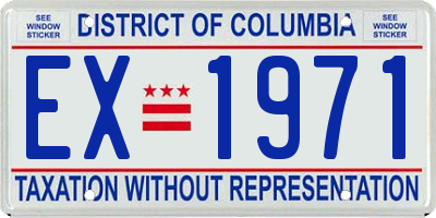 DC license plate EX1971