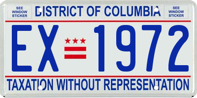 DC license plate EX1972