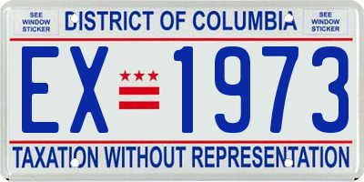 DC license plate EX1973