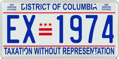 DC license plate EX1974