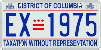 DC license plate EX1975