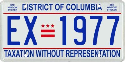 DC license plate EX1977