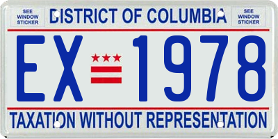 DC license plate EX1978