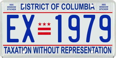 DC license plate EX1979