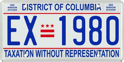 DC license plate EX1980