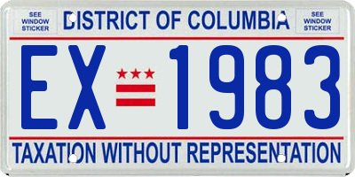 DC license plate EX1983