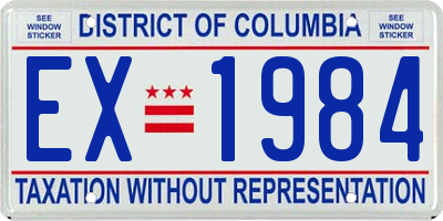DC license plate EX1984