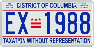 DC license plate EX1988