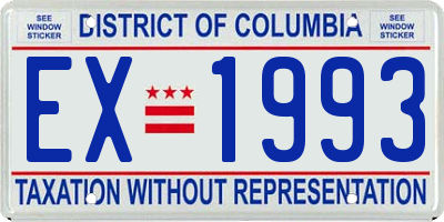 DC license plate EX1993