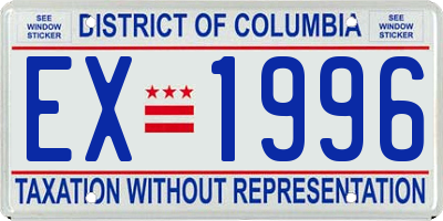 DC license plate EX1996