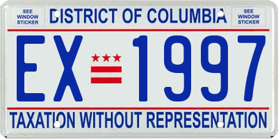 DC license plate EX1997