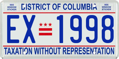 DC license plate EX1998