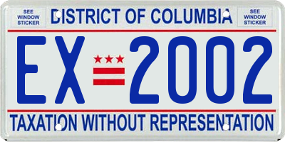 DC license plate EX2002
