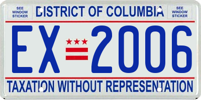 DC license plate EX2006