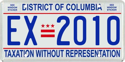 DC license plate EX2010