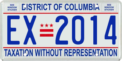 DC license plate EX2014
