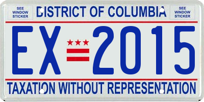 DC license plate EX2015