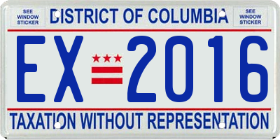DC license plate EX2016