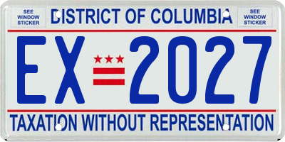DC license plate EX2027