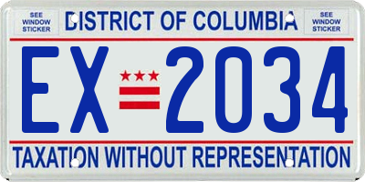 DC license plate EX2034