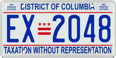 DC license plate EX2048