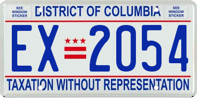 DC license plate EX2054