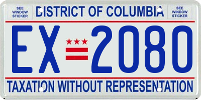 DC license plate EX2080