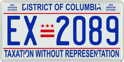 DC license plate EX2089