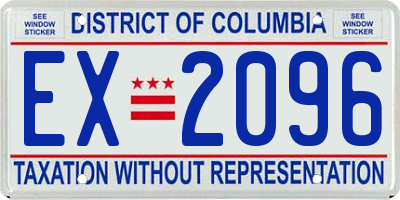 DC license plate EX2096