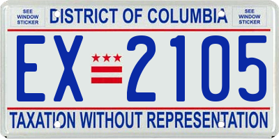 DC license plate EX2105