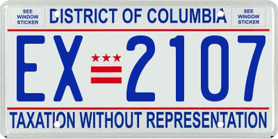 DC license plate EX2107