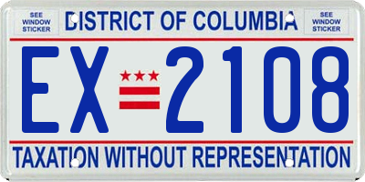 DC license plate EX2108
