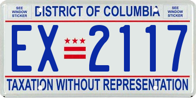 DC license plate EX2117