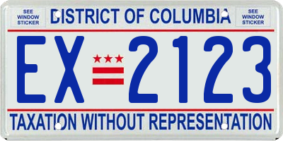 DC license plate EX2123