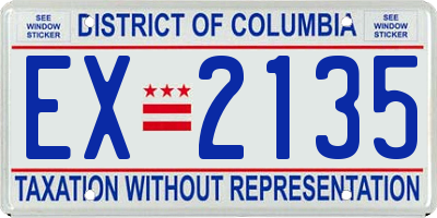 DC license plate EX2135