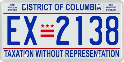 DC license plate EX2138