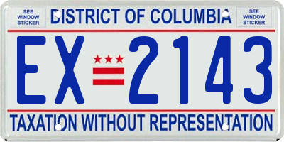 DC license plate EX2143