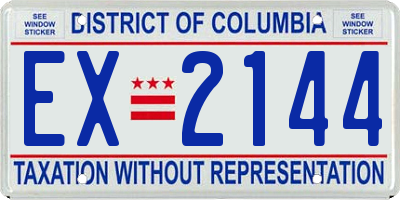 DC license plate EX2144