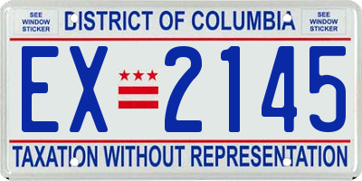 DC license plate EX2145