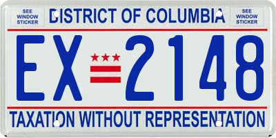 DC license plate EX2148