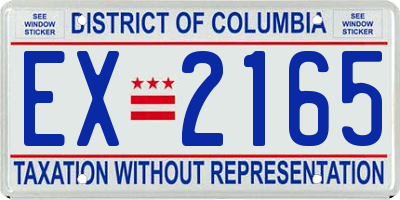 DC license plate EX2165