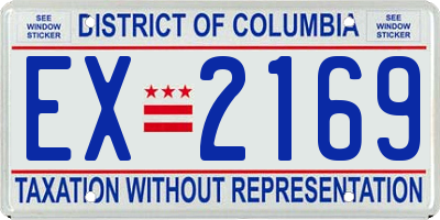 DC license plate EX2169